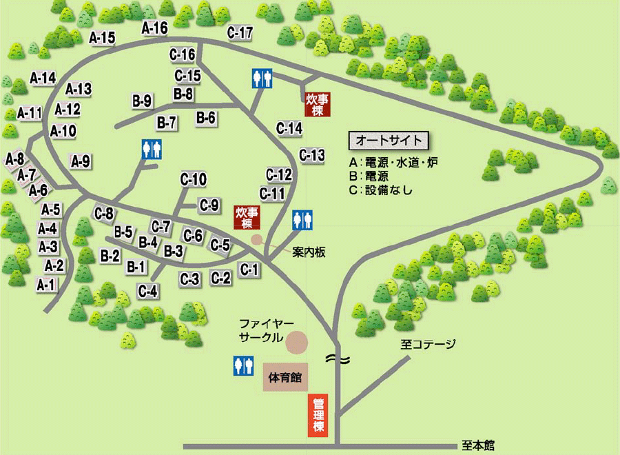 帝釈峡キャンプ場マップ